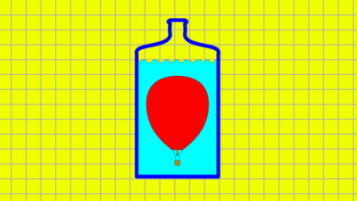 Balon z butelką - rysunek