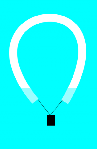 Drawing of a bottle balloon with a large bubble.