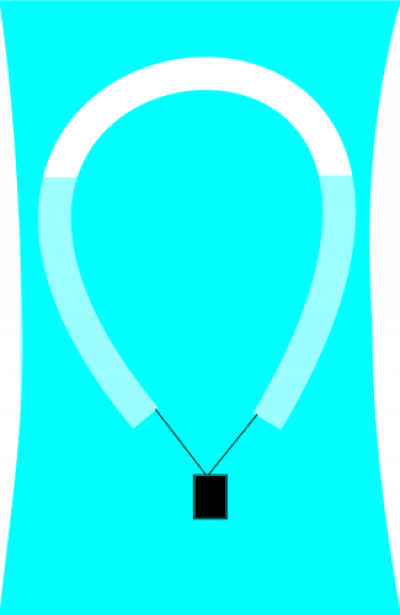 Drawing of a bottle balloon with a small bubble.