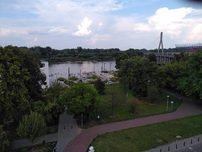 Blick vom Dachgarten der Warschauer Universität zur Weichsel.